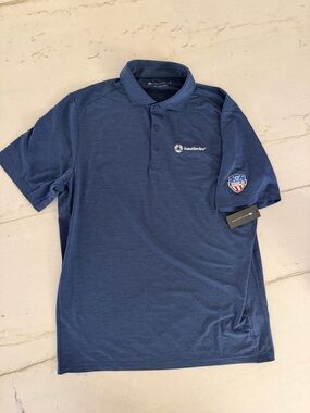 Travis Mathew Polo Shirt Men XL Blue Onward Solid Performance New-NWT Southwire